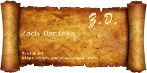 Zach Darinka névjegykártya